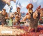 Les six membres de la famille Croods