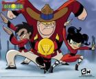 Les quatre jeunes moines, protagonistes de Xiaolin Showdown