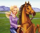 Barbie avec un beau cheval