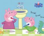 Peppa Pig et George Pig lavage des dents
