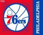 Logo Philadelphia 76ers, Sixers, équipe de la NBA. Division de l'Atlantique, Conférence Est