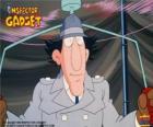 L'Inspecteur Gadget en utilisant l'un de ses gadgets, l'hélicoptère du chapeau