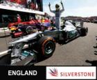 Nico Rosberg fête sa victoire dans le Grand Prix de Grande-Bretagne 2013