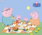 Peppa Pig et sa famille font un pique-nique