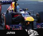 Sebastian Vettel célèbre sa victoire dans le Grand Prix du Japon 2013