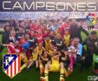 Atlético de Madrid, champion de la Ligue de football espagnole 2013-2014