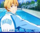 Nagisa avec le survêtement du club de natation de Iwatobi