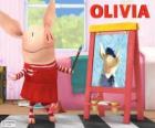 Olivia le petit cochon peindre un portrait