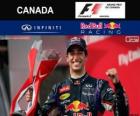 Daniel Ricciardo fête sa victoire dans le Grand Prix du Canada 2014