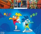 Ole et Hop, mascottes du Coupe du monde de basket-ball 2014