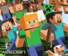 Plusieurs personnages de Minecraft