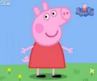 Peppa Pig avec une robe rouge