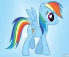 Rainbow Dash, un poney pégase avec la queue de l'arc-en-ciel