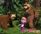 Masha avec les deux ours