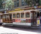 Cable Cars de San Francisco, est un véhicule sur rail de type tramway qui est tiré par un câble