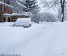 Rue complètement de neige