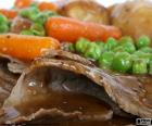 Fricandeau de veau aux petits pois et carottes