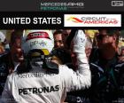 Lewis Hamilton fête sa septième victoire de la saison au Grand Prix des États-Unis 2016
