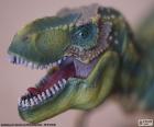 La tête d’un dinosaure avec bouche ouverte
