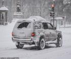 Voiture avec de la neige