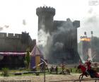 Voies de fait sur un château du moyen âge