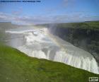 Cascade de Gullfoss dans le Canyon de la rivière Hvita dans le sud-ouest de l’Islande