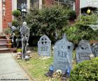 Jardin décoré pour Halloween