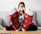 Quelques belles chaussettes décorées avec Rennes de Noël pour les jours froids de Noël