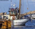 Pêche en bateau dans le port