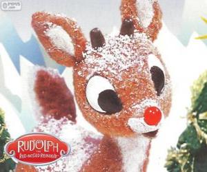 Puzzle Rudolph, le petit renne au nez rouge