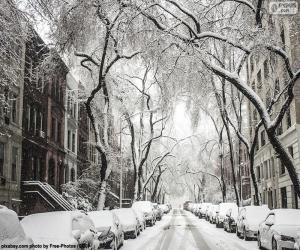 Puzzle Rue couverte de neige