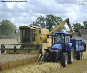 Puzzle Récolteur et tracteur