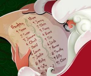 Puzzle Santa Claus avec la longue liste des enfants