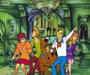 Puzzle Scooby Doo et son groupe d'amis ont peur