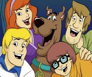 Puzzle Scooby Doo et toute la bande: Sammyy, Véra, Fred et Daphne