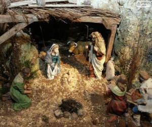Puzzle Scène de la Naissance de Jesus dans une écuire près de Bethléem