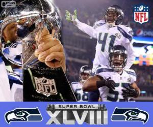 Puzzle Seattle Seahawks, Champions Super Bowl 2014