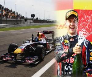 Puzzle Sebastian Vettel célèbre sa victoire dans le Grand Prix de Turquie (2011)