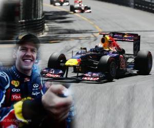 Puzzle Sebastian Vettel célèbre sa victoire dans le Grand Prix de Monaco (2011)