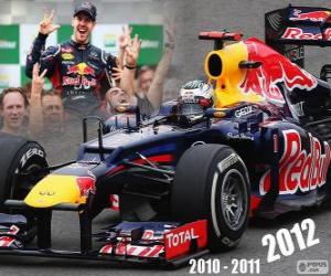 Puzzle Sebastian Vettel, champion du monde de F1 2012 avec Red Bull Racing