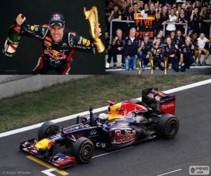 Puzzle Sebastian Vettel célèbre la victoire dans le Grand Prix de Corée du Sud 2012