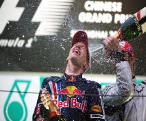 Puzzle Sebastian Vettel dans le pódium