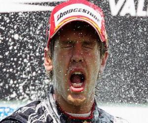 Puzzle Sebastian Vettel fête sa victoire à Valence Grand Prix d'Europe (2010)