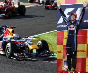 Puzzle Sebastian Vettel fête sa victoire dans le Grand Prix du Japon (2010)
