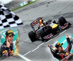 Puzzle Sebastian Vettel fête sa victoire au Grand Prix de Malaisie (2011)