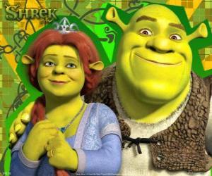 Puzzle Shrek et Fiona rendus et très heureux
