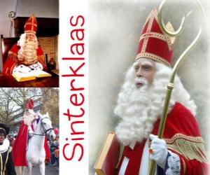 Puzzle Sinterklaas. Saint-Nicolas apporte des cadeaux aux enfants dans les Pays-Bas, la Belgique et autres pays d'Europe centrale