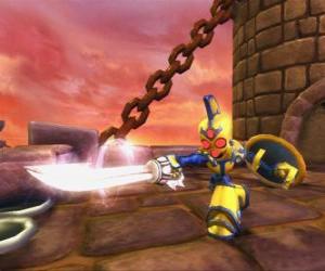 Puzzle Skylander Chop Chop, un guerrier dur avec épée et bouclier. Skylanders Morts vivants