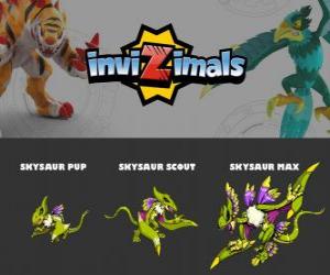 Puzzle Skysaur en trois phases Skysaur Pup, Skysaur Scott et Skysaur Max, Invizimals