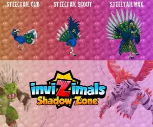 Puzzle Steeltail Max. Invizimals Shadow Zone. Oiseau spectaculaire, sa queue est une arme puissante faite de plumes d'acier